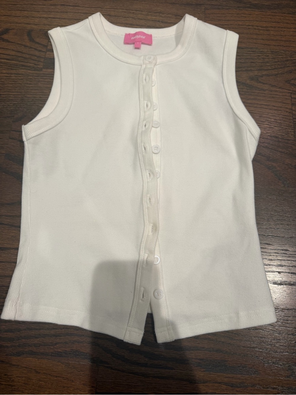 New Edikted sz Small White Button-Front Tank Top